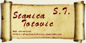 Stanica Totović vizit kartica